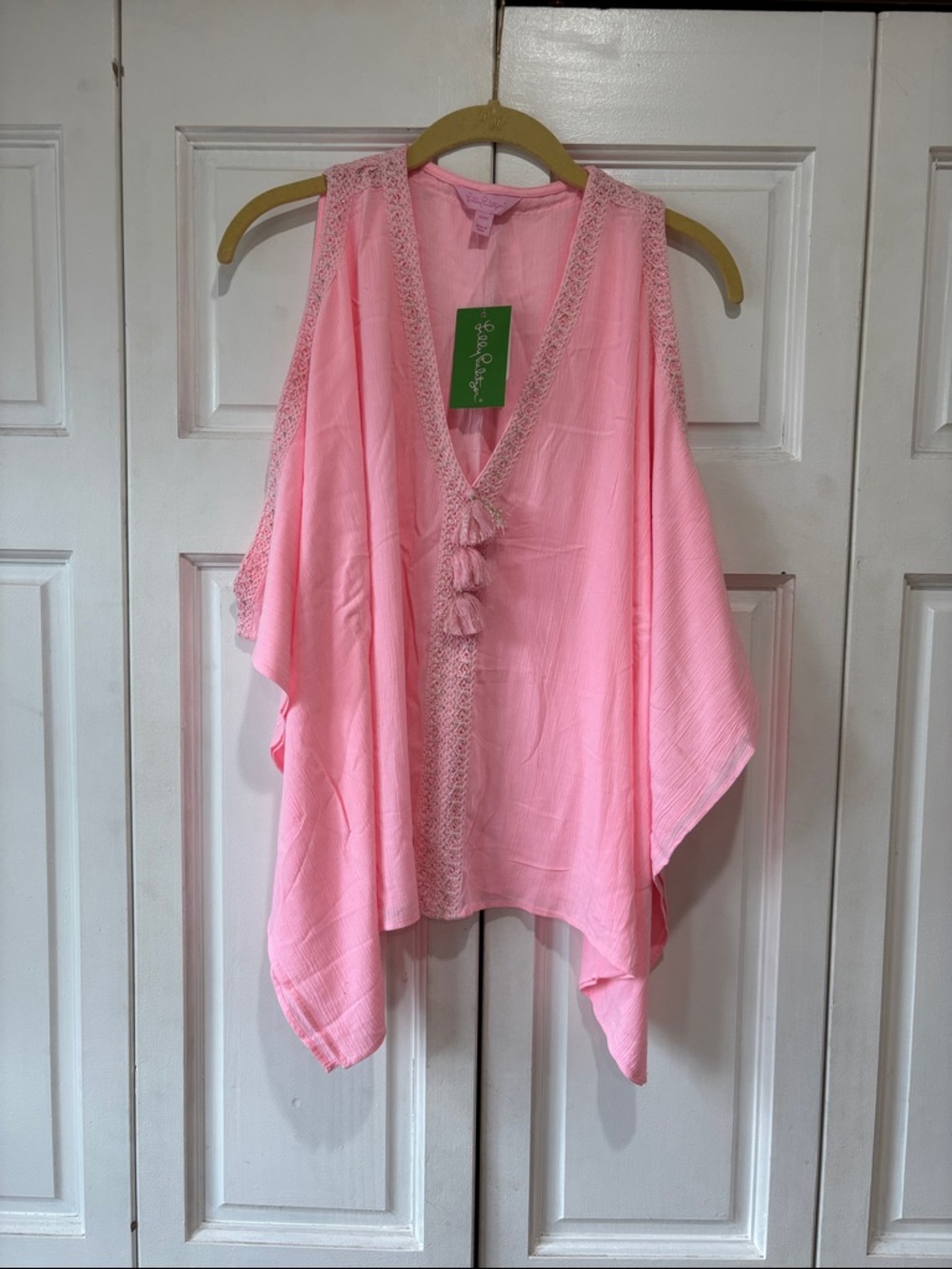 Lilly Pulitzer Pink Tassel-Trim Kimono